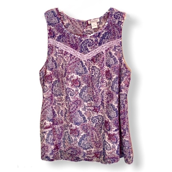 Lucky Brand Tops - LIKE NEW - Lucky - Purple Paisley Peasant Tank - M